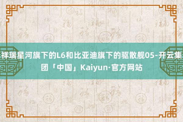 祥瑞星河旗下的L6和比亚迪旗下的驱散舰05-开云集团「中国」Kaiyun·官方网站