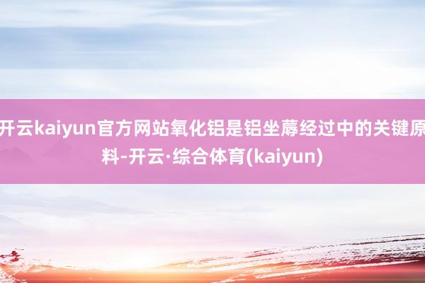 开云kaiyun官方网站氧化铝是铝坐蓐经过中的关键原料-开云·综合体育(kaiyun)