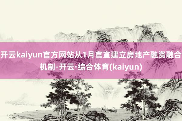 开云kaiyun官方网站从1月官宣建立房地产融资融合机制-开云·综合体育(kaiyun)