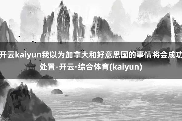 开云kaiyun我以为加拿大和好意思国的事情将会成功处置-开云·综合体育(kaiyun)