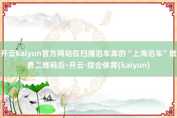 开云kaiyun官方网站在扫描泊车库的“上海泊车”缴费二维码后-开云·综合体育(kaiyun)