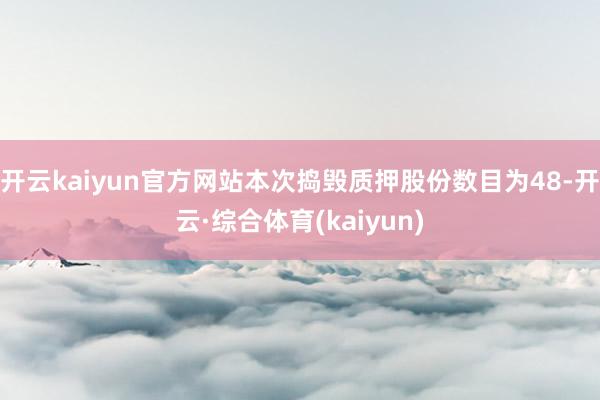 开云kaiyun官方网站本次捣毁质押股份数目为48-开云·综合体育(kaiyun)