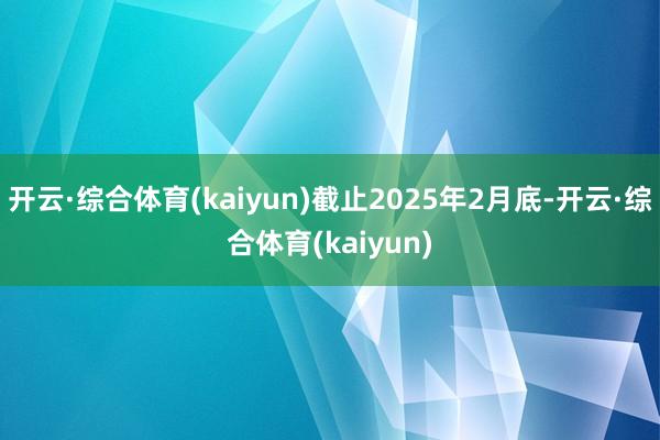 开云·综合体育(kaiyun)截止2025年2月底-开云·综合体育(kaiyun)