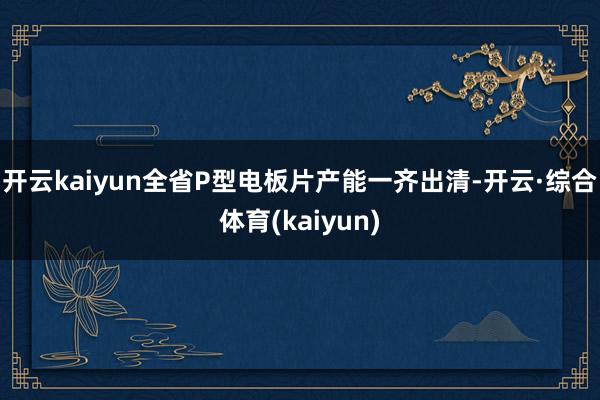 开云kaiyun全省P型电板片产能一齐出清-开云·综合体育(kaiyun)
