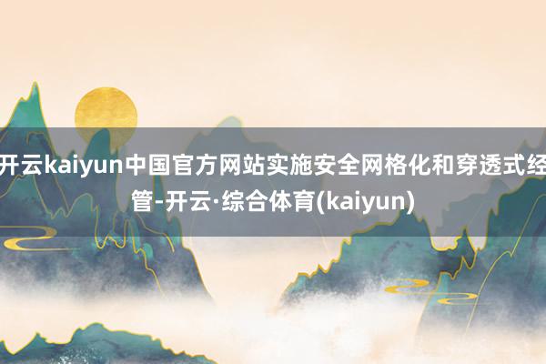 开云kaiyun中国官方网站实施安全网格化和穿透式经管-开云·综合体育(kaiyun)