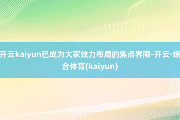 开云kaiyun已成为大家效力布局的焦点界限-开云·综合体育(kaiyun)